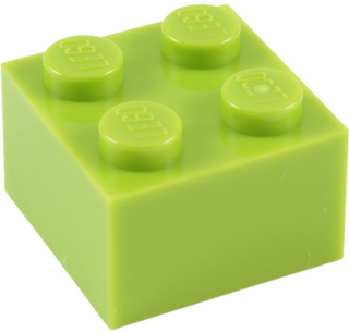 Brick 2x2, Part# 3003 Part LEGO® Lime 1 Part