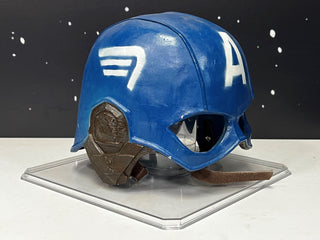 Prototype Captain America Helmet, Signed By Stan Lee and Chris Evans Movie Prop Atlanta Brick Co   