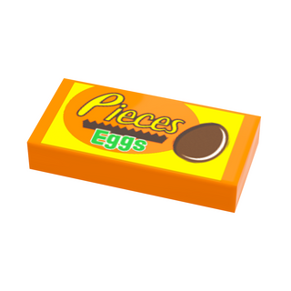 Pieces Chocolate Eggs (Easter) - B3 Customs® Printed 1x2 Tile Custom Parts B3 Customs
