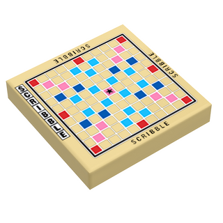Scribble Board Game (2x2 Tile) made using LEGO parts - B3 Customs Custom Parts B3 Customs