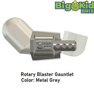 MANDALORIAN SINGLE ROTARY BLASTER Gauntlet Custom for Lego Minifigure Custom, Accessory BigKidBrix Silver