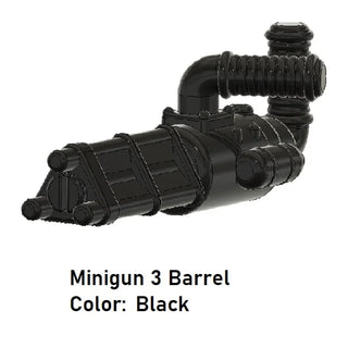 MINIGUN 3 BARREL Custom for Lego Minifigure Custom, Accessory BigKidBrix Black