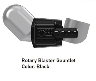 MANDALORIAN SINGLE ROTARY BLASTER Gauntlet Custom for Lego Minifigure Custom, Accessory BigKidBrix Black