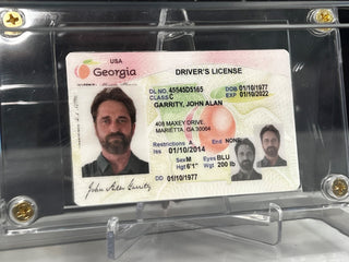 John Garrity's (Gerard Butler) Watch & Drivers License, from Greenland Movie Prop Atlanta Brick Co   
