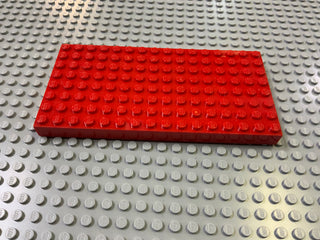 Pack of 2 - 8x16 Brick Plate (4204) Part LEGO® Red