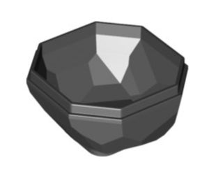 Rock Octagonal Boulder Bottom, Part# 30294 Part LEGO® Black