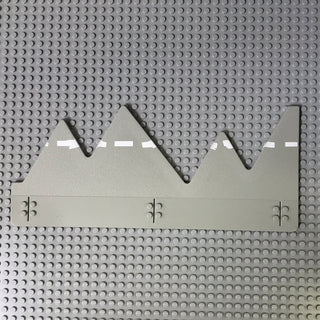 32x14 Road Baseplate Jagged Edge with Dividing Line Pattern, Part# 30606px1 Part LEGO® Very Good - Light Gray