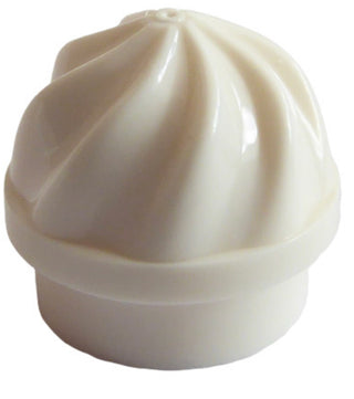 Ice Cream Topper Plate Round 1x1 with Vertical Swirl, Part# 15470 Part LEGO® White