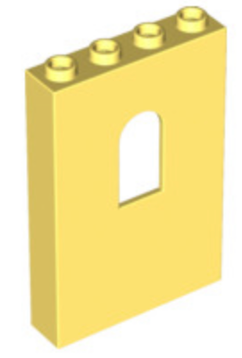Panel 1x4x5 Window, Part #60808 Part LEGO® Bright Light Yellow Very Good