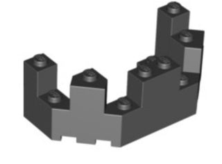 Roof Castle Turret Top 4x8x2 1/3, Part# 6066 Part LEGO® Black  
