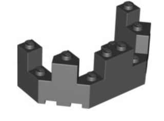 Roof Castle Turret Top 4x8x2 1/3, Part# 6066 Part LEGO® Black