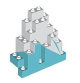 Rock Panel 3 x 8 x 7 Triangular (LURP) Part# 6083 Part LEGO® Marbled White & Light Blue  