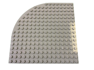 16x16 Brick Round Corner Plate (33230) Part LEGO® Very Good - Light Gray