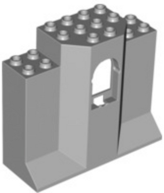 Panel 3x8x6 with Window, Part #48490 Part LEGO® Light Bluish Gray