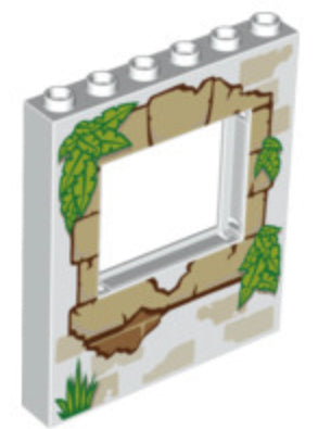 Panel 1x6x6 with Window and Tan Bricks Fort Pattern, Part #15627pb007 Part LEGO®