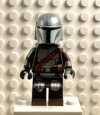Din Djarin - Silver Beskar Armor, sw1258 (with Detailed Helmet, Printed Face, Jetpack) Minifigure LEGO® Without Accessories  