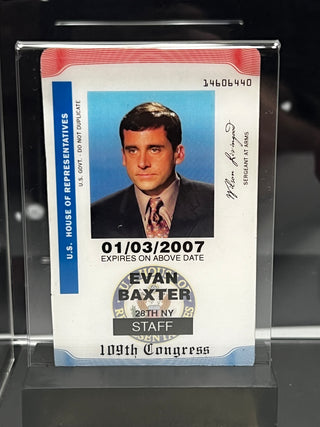 Evan Baxter (Steve Carrell) U.S. House of Representives I.D., from Evan Almighty Movie Prop Atlanta Brick Co   