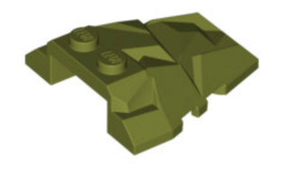 Rock Fractured Wedge, Part# 64867 Part LEGO® Olive Green 1 Part