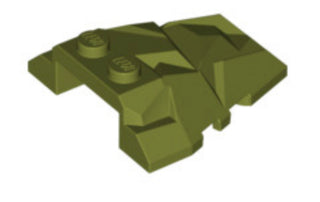 Rock Fractured Wedge, Part# 64867 Part LEGO® Olive Green  