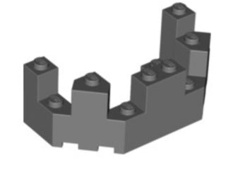 Roof Castle Turret Top 4x8x2 1/3, Part# 6066 Part LEGO® Dark Bluish Gray  