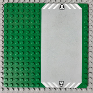 16x16 Road Baseplate Light Gray Driveway with Police Star Badge Pattern (30225pb01) Part LEGO® Green