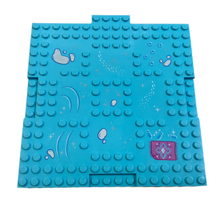 16x16x2/3 Brick Modified Plate (15623pb005) Part LEGO® Medium Azure