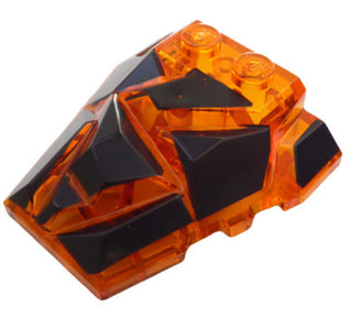 Rock Fractured Wedge, Part# 64867 Part LEGO® Trans-Orange w/ Black 1 Part