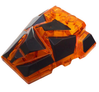 Rock Fractured Wedge, Part# 64867 Part LEGO® Trans-Orange w/ Black  