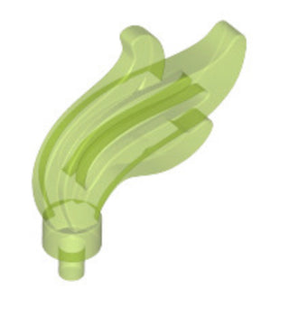 Flame Small Minifigure Plume Feather, Part# 64647 Part LEGO® Trans-Bright Green