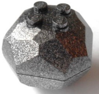 Rock Boulder, Part# 30294c01 Part LEGO® Speckled Black Silver 1 Part