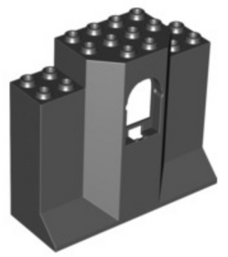 Panel 3x8x6 with Window, Part #48490 Part LEGO® Black