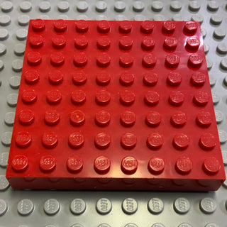 Pack of 4 - 8x8 Brick Plate (4201) Part LEGO® Red