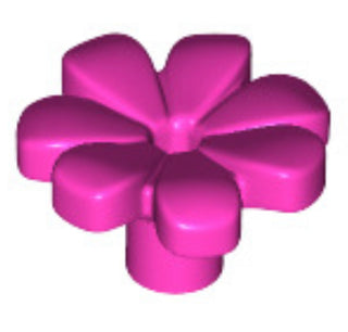Plant Flower w/ Small Pin Hole, Part# 32606 Part LEGO® Dark Pink  