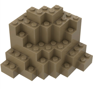 Rock Panel 8 x 8 x 6 Medium Symmetric (MURP) Part # 23996 Part LEGO® Dark Tan  