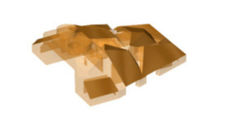 Rock Fractured Wedge, Part# 64867 Part LEGO® Trans-Orange w/ Gold 1 Part