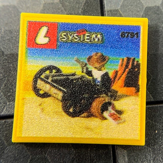 Bandit's Wheelgun Western Set 6791 - Custom Printed 2x2 Tile Custom Parts B3 Customs