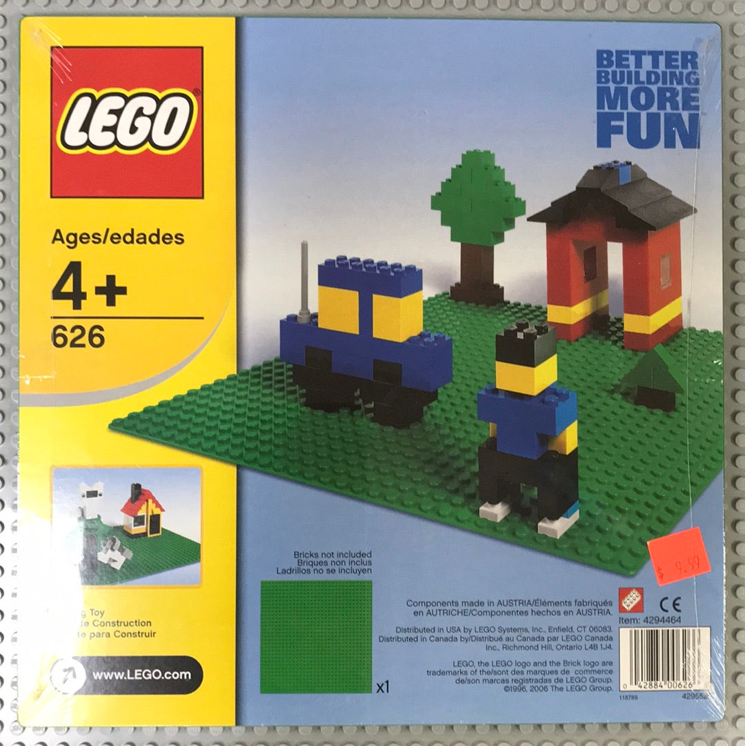 LEGO Green Baseplate 626 (10 x 10) Set of 4