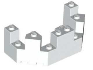 Roof Castle Turret Top 4x8x2 1/3, Part# 6066 Part LEGO® White  