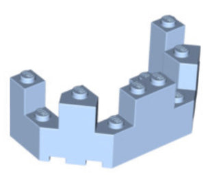 Roof Castle Turret Top 4x8x2 1/3, Part# 6066 Part LEGO® Bright Light Blue  