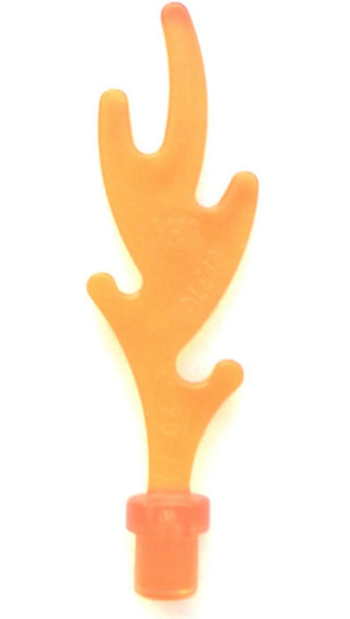 Flame Wave Rounded Straight Small with Bar End, Part# 6126b Part LEGO® Trans-Neon Orange 1 Part