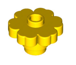 Plant Brick Rounded Flower Open Stud, Part# 4728 Part LEGO® Yellow  