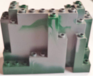 Rock Panel 4 x 10 x 6 Rectangular (BURP) PART # 6082 Part LEGO® Marbled Dark Bluish Gray & Dark Green 1 Part