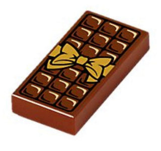 Chocolate Bar w/ Blocks and Gold Bow Pattern, Part# 3069pb0440 Part LEGO®