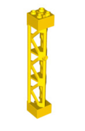 Support 2x2x10 Girder Triangular Vertical Type 4, Part# 95347 Part LEGO® Yellow 1 Part