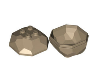 Rock Boulder, Part# 30294c01 Part LEGO® Dark Tan 1 Part