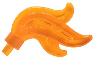 Flame Small Minifigure Plume Feather, Part# 64647 Part LEGO® Trans-Orange
