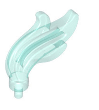 Flame Small Minifigure Plume Feather, Part# 64647 Part LEGO® Trans-Light Blue