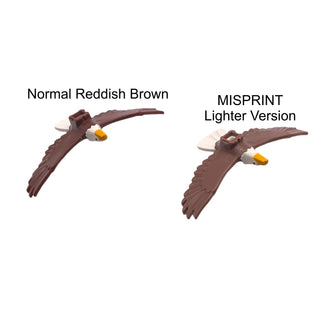 *Mismold* Eagle with Yellow Beak, White Head and Tail Feathers Pattern, #37543pb01 LEGO® Animals LEGO®
