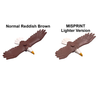 *Mismold* Eagle with Yellow Beak, White Head and Tail Feathers Pattern, #37543pb01 LEGO® Animals LEGO®