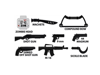 Zombie Killer Black Weapon Pack Custom, Accessory BigKidBrix